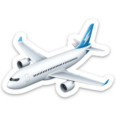 Commercial passenger airplane with wings sticker