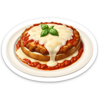 veal parmesan on a dish sticker