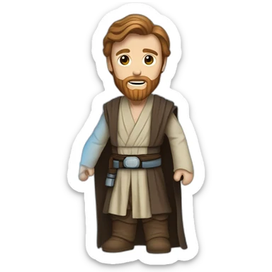 obiwan kenobi with a lightsaber blue sticker