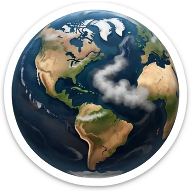 Pollution on earth and earth surface should seen more polluted  the view should be from outer space  sticker