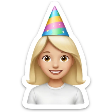 una festa di compleanno con una camicia bianca una ragazza  sticker