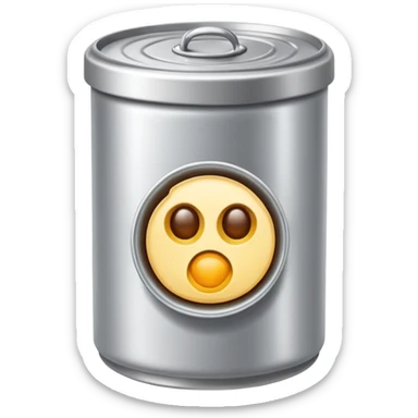 create a silver can that's opened - should be food emoji sticker