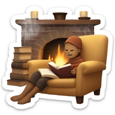 Cozy next to fire  sticker