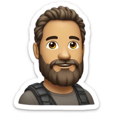 tête d'un homme brun avec la barbe et cheveux crépu à droite sticker