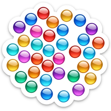  scattered glitter, sparkling and shining in multiple colors. Rounded, glossy, smooth, soft shadows, white background.
 sticker