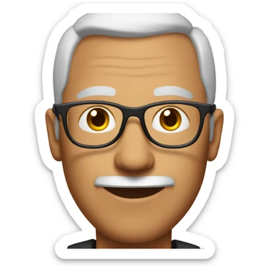 Man with glasses, in his 50's, clean shaved sticker