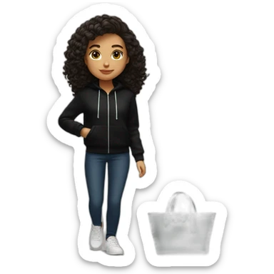 Lacoste bag latina girl with black lacoste hoodie sticker