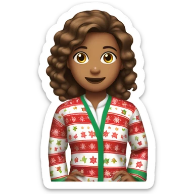 Jewish girl in holiday PJs sticker