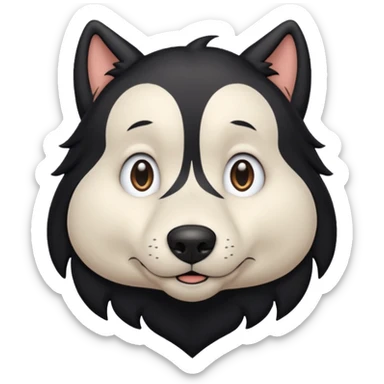 zoobie com cabelo preto wolfcut com olhos caidos sticker