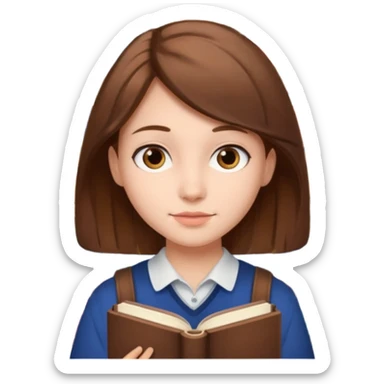 estudiante con libros  sticker