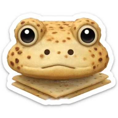 bufo made of matzah sticker