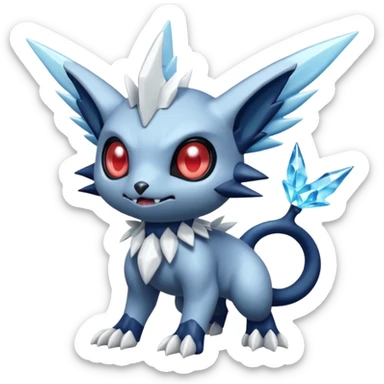 Elemental dark dusky mechanical frosty fairy-like fantasy epic rare Glalie-Sneasel-Togetic-Pokémon-Fakémon-hybrid-creature sticker