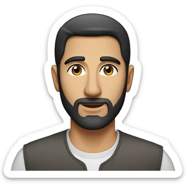 Handsome middle eastern man with no beard and straight hair an sticker