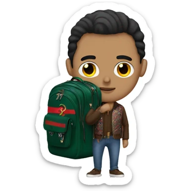 Turkish guy with fake Gucci bag sticker