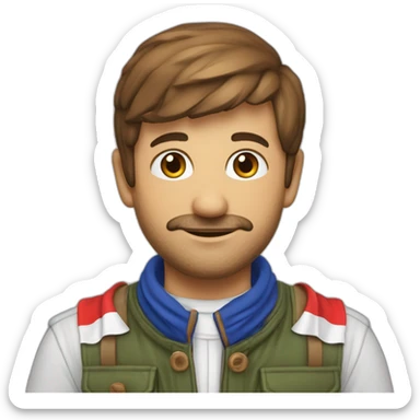 Homme avec écharpe tricolore avez bandoulière  élu France sticker