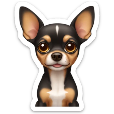 little dog pincher kinda chihuahua, with long face and with brown skin color sticker