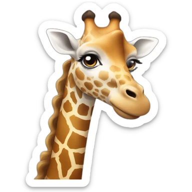 a giraffe but the head it’s of a white girl with not too long not too short curly brown hair sticker