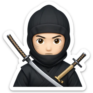 ninja with a small katana vanishing sticker