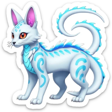Neon Vibrant Pulsating Trail-glowing Chromatic Trico-Serval-Absol-Salamence-Silvally-Dragon-Snake-fusion-hybrid sticker
