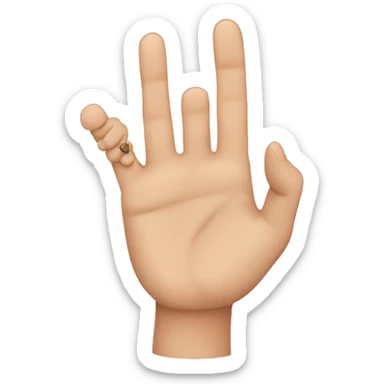 close the whole finger and open the ring finger and little finger sticker