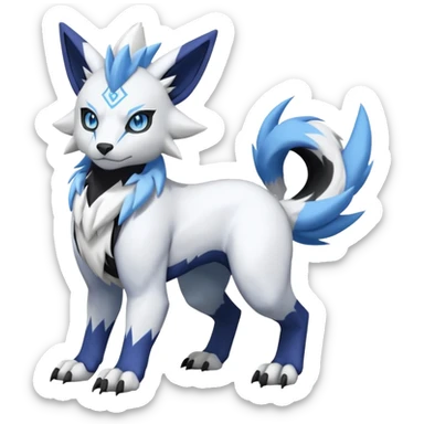 WereGarurumon-Zeraora-Renamon-Absol-fusion-hybrid-creature (full body sticker