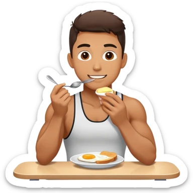 A jock athlete at breakfast sticker