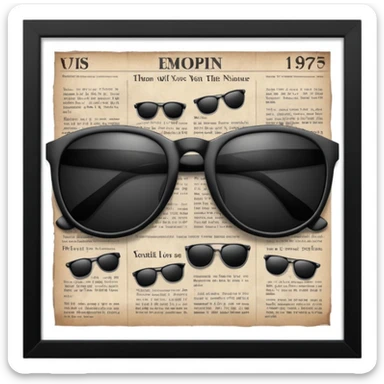 Sunglasses on newspaper sticker