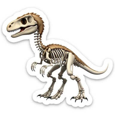 skeleton velociraptor sticker