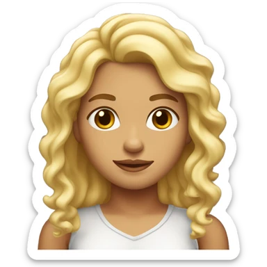 chica rubia con pelo rizado sticker