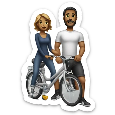 men & women want child for bike sticker