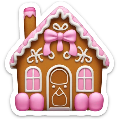 Gingerbread house with a pink bow  sticker