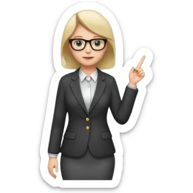 teacher  with a blackboard in the background, full body sticker