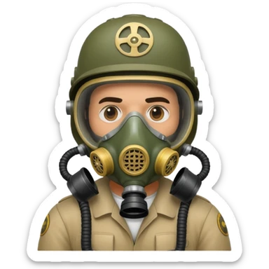 pablo escobar wearing a gas mask sticker
