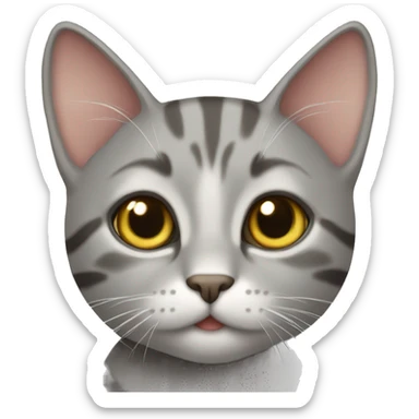 Cat grey taby sticker