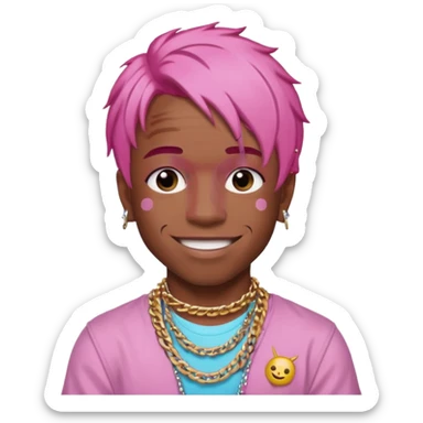 lil uzi vert pink hair sticker