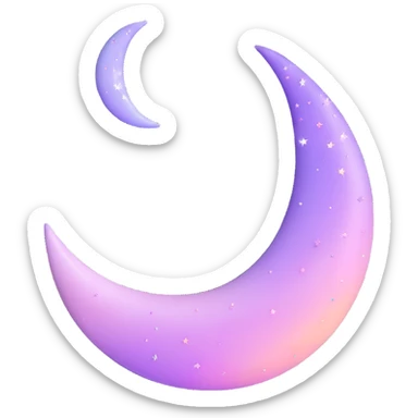 Sparkly glossy Pastel lilac-gradient crescent sticker