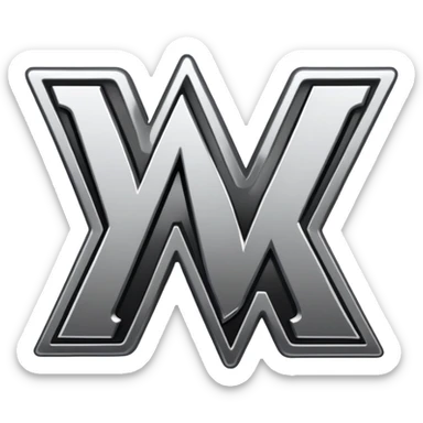 western style graffiti connected BLK letters with metallic silver outline, transparent background, only the letters visible, simple design for Discord sticker