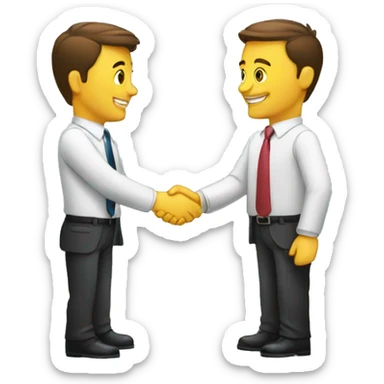 two businessmen handshaking sticker