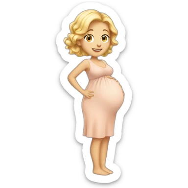 adorable pregnant blond full body  sticker