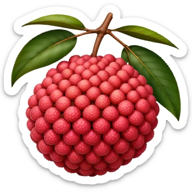 Lychee: Lychee (or Litchi) is a sweet, tropical fruit from China with bumpy red skin, white translucent flesh, and a large seed,  sticker