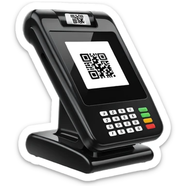 POS terminal with QR-code on it sticker