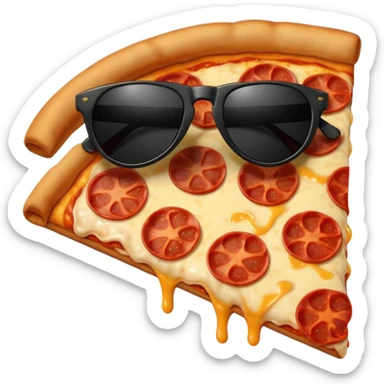 Pizza with black sunglasses sticker