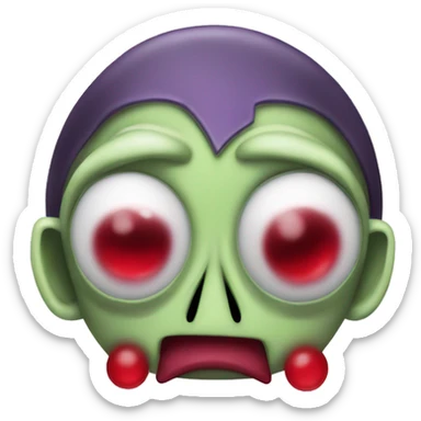 Alien head invader Zim with red eyes sticker