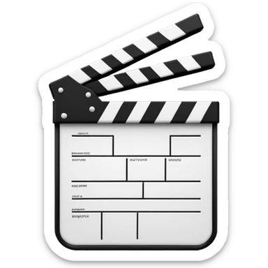 ultra simplified movie clapper, just two rectangles and a line, stripped of all details, pure geometric abstraction sticker