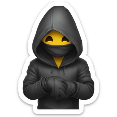mysterious hooded boy in gloves sticker