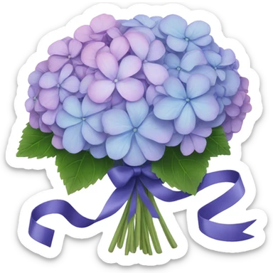 Big hydrangea bouquet with ribbon sticker