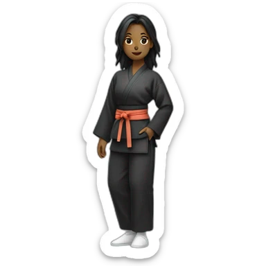jeune femme noire claire en tenue d'aikido sticker