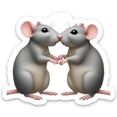 Two rats kissing sticker