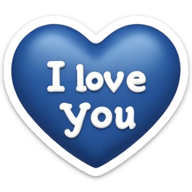 Dark Blue heart with the words I Love You Ry in the middle  sticker