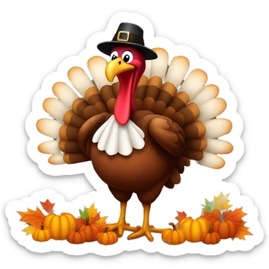 Turkey saying happy thanksgiving  sticker